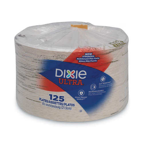 Dixie Pathways Soak Proof Shield Heavyweight Paper Plates, 8.5" dia, Green-Burgundy, 125-Pack SXP9PATH