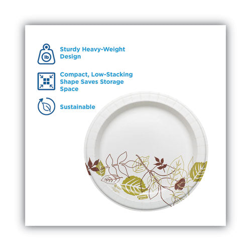 Dixie Pathways Soak Proof Shield Heavyweight Paper Plates, 8.5" dia, Green-Burgundy, 125-Pack SXP9PATH