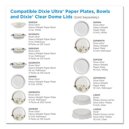 Dixie Pathways Soak Proof Shield Heavyweight Paper Plates, WiseSize, 8.5" dia, Green-Burgundy, 500-Carton SXP9PATH