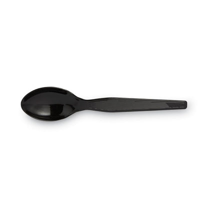 Dixie Plastic Cutlery, Heavyweight Teaspoons, Black, 1,000-Carton TH517