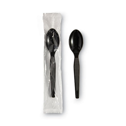 Dixie Individually Wrapped Teaspoons, Plastic, Black 1,000-Carton TH53C7