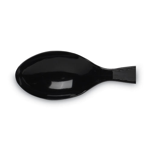 Dixie Plastic Cutlery, Heavy Mediumweight Teaspoons, Black, 1,000-Carton TM507