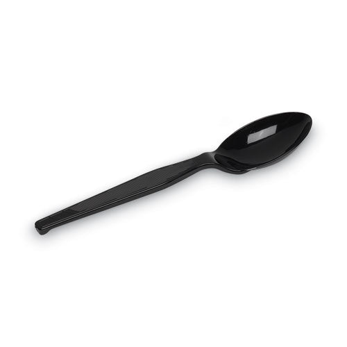 Dixie Plastic Cutlery, Heavy Mediumweight Teaspoons, Black, 1,000-Carton TM507