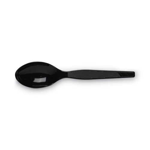 Dixie Plastic Cutlery, Heavy Mediumweight Teaspoons, Black, 1,000-Carton TM507