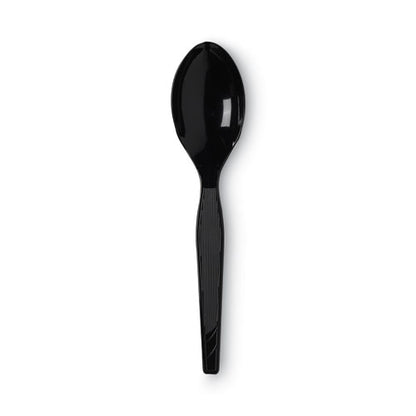 Dixie Plastic Cutlery, Heavy Mediumweight Teaspoons, Black, 1,000-Carton TM517
