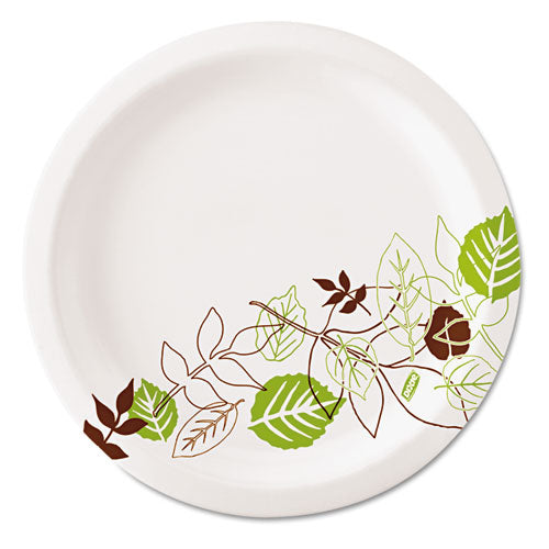 Dixie Pathways Soak-Proof Shield Mediumweight Paper Plates, 6.88" dia, Green-Burgundy, 125-Pack, 8 Packs-Carton UX7PATH