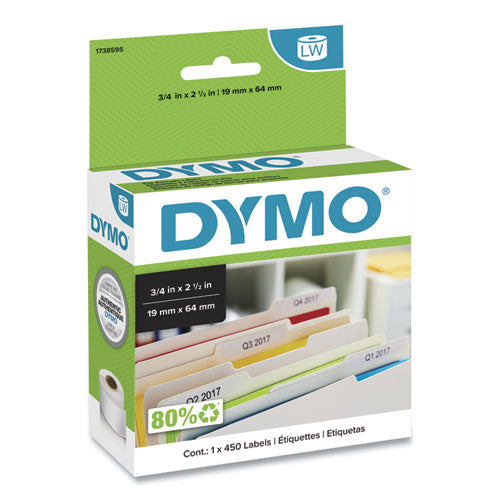 DYMO LabelWriter Bar Code Labels, 0.75" x 2.5", White, 450 Labels-Roll 1738595