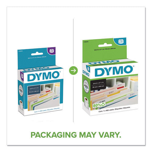 DYMO LabelWriter Bar Code Labels, 0.75" x 2.5", White, 450 Labels-Roll 1738595