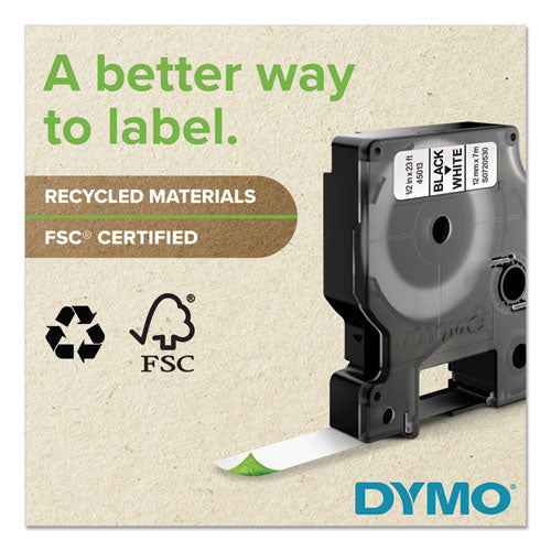 DYMO D1 Durable Labels, 0.5" x 23 ft, White, 6-Pack 2025517