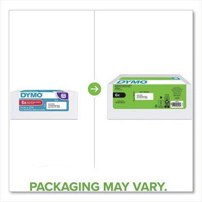 DYMO LW Address Labels, 0.75" x 2", White, 500-Roll, 6 Rolls-Pack 2050766