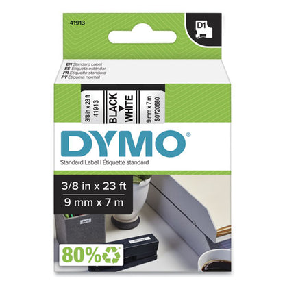 DYMO D1 High-Performance Polyester Removable Label Tape, 0.37" x 23 ft, Black on White 41913