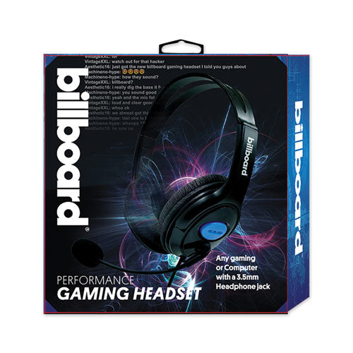 Billboard Gaming Headsets, Binaural, Over the Head, Black BB2292