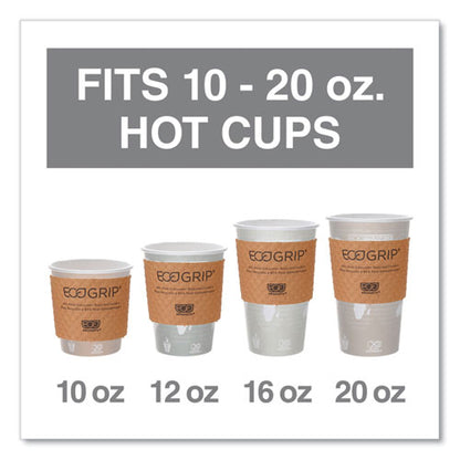 Eco-Products EcoGrip Hot Cup Sleeves - Renewable and Compostable, Fits 12, 16, 20, 24 oz Cups, Kraft, 1,300-Carton EG-2000