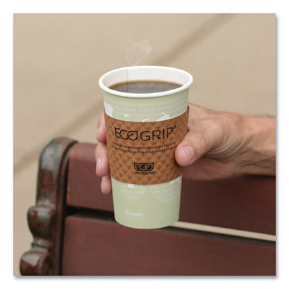 Eco-Products EcoGrip Hot Cup Sleeves - Renewable and Compostable, Fits 12, 16, 20, 24 oz Cups, Kraft, 1,300-Carton EG-2000