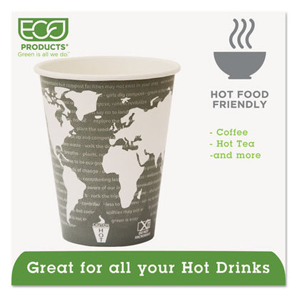 Eco-Products World Art Renewable and Compostable Hot Cups, 12 oz, 50-Pack, 20 Packs-Carton EP-BHC12-WA