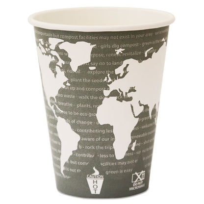 Eco-Products World Art Renewable and Compostable Hot Cups, 12 oz, 50-Pack, 20 Packs-Carton EP-BHC12-WA