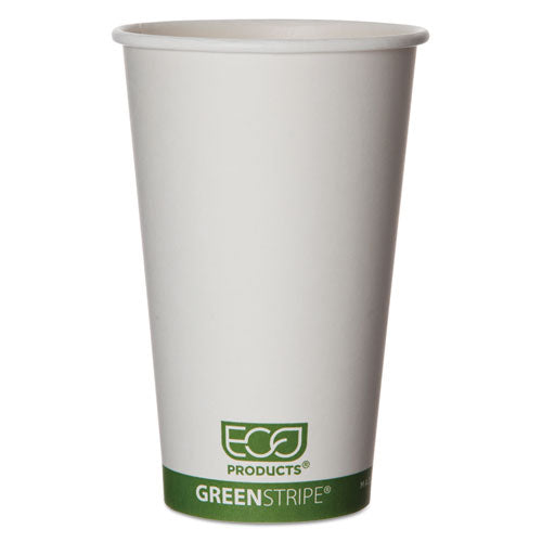Eco-Products GreenStripe Renewable and Compostable Hot Cups, 16 oz,  50-Pack, 20 Packs-Carton EP-BHC16-GS