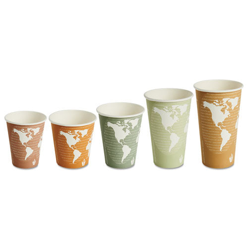 Eco-Products World Art Renewable and Compostable Hot Cups, 8 oz, Plum, 50-Pack EP-BHC8-WAPK