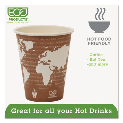 Eco-Products World Art Renewable and Compostable Hot Cups, 8 oz, 50-Pack, 20 Packs-Carton EP-BHC8-WA