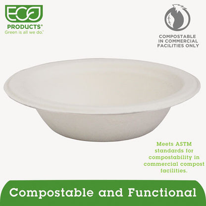 Eco-Products Renewable and Compostable Sugarcane Bowls, 12 oz, Natural White, 50-Packs EP-BL12PK