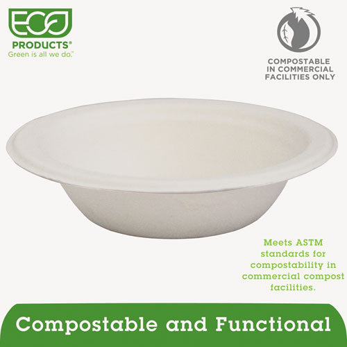 Eco-Products Renewable and Compostable Sugarcane Bowls, 12 oz, Natural White, 50-Packs EP-BL12PK