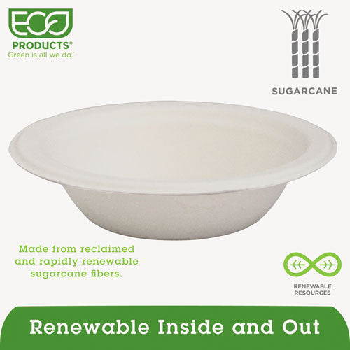 Eco-Products Renewable and Compostable Sugarcane Bowls, 12 oz, Natural White, 50-Packs EP-BL12PK