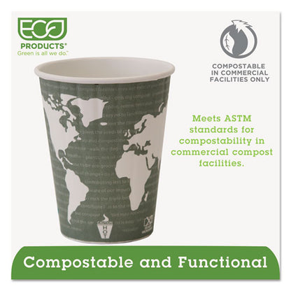 Eco-Products World Art Renewable and Compostable Insulated Hot Cups, PLA, 12 oz, 40-Packs, 15 Packs-Carton EP-BNHC12-WD