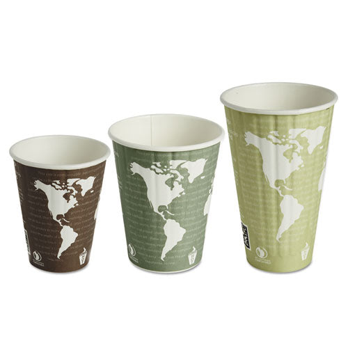 Eco-Products World Art Renewable and Compostable Insulated Hot Cups, PLA, 8 oz, 40-Pack, 20 Packs-Carton EP-BNHC8-WD