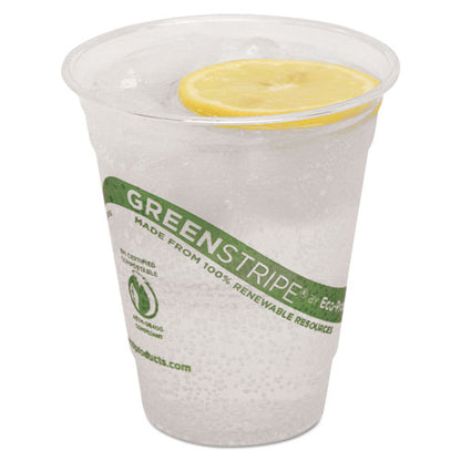 Eco-Products GreenStripe Renewable and Compostable Cold Cups, 12 oz, Clear, 50-Pack, 20 Packs-Carton EP-CC12-GS