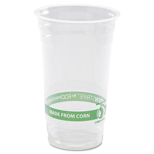 Eco-Products GreenStripe Renewable and Compostable PLA Cold Cups, 24 oz, 50-Pack, 20 Packs-Carton EP-CC24-GS