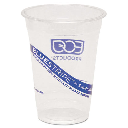 Eco-Products BlueStripe 25% Recycled Content Cold Cups, 16 oz, Clear-Blue, 50-Pack, 20 Packs-Carton EP-CR16