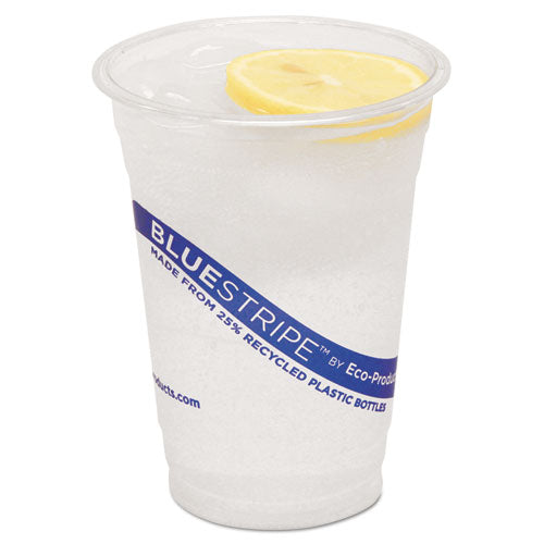 Eco-Products BlueStripe 25% Recycled Content Cold Cups, 16 oz, Clear-Blue, 50-Pack, 20 Packs-Carton EP-CR16