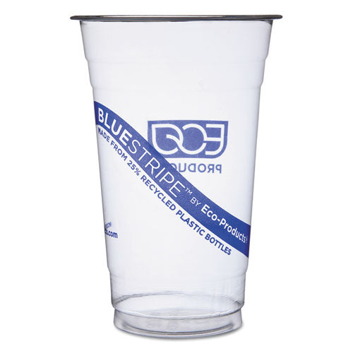 Eco-Products BlueStripe 25% Recycled Content Cold Cups, 20 oz, Clear-Blue, 1,000-Carton EP-CR20