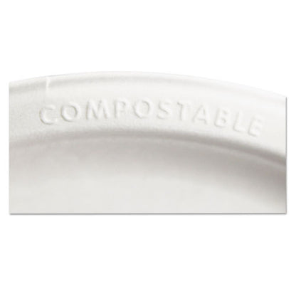 Eco-Products Renewable and Compostable Sugarcane Plates Convenience Pack, 6" dia, Natural White, 50-Pack EP-P016PK