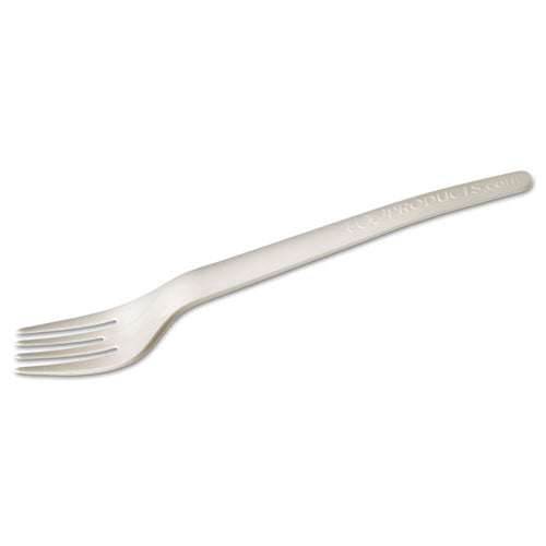 Eco-Products Plantware Compostable Cutlery, Fork, 6", Pearl White, 50-Pack, 20 Pack-Carton EP-S012