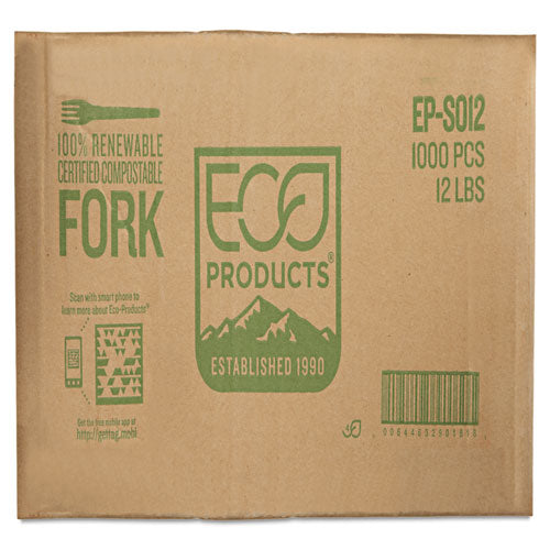 Eco-Products Plantware Compostable Cutlery, Fork, 6", Pearl White, 50-Pack, 20 Pack-Carton EP-S012