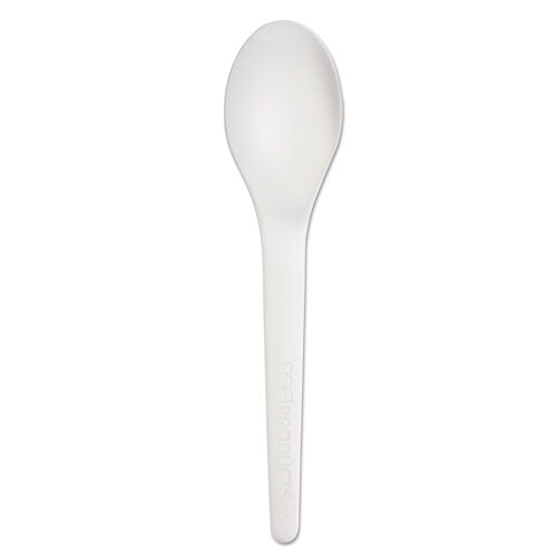 Eco-Products Plantware Compostable Cutlery, Spoon, 6", Pearl White, 50-Pack, 20 Pack-Carton EP-S013