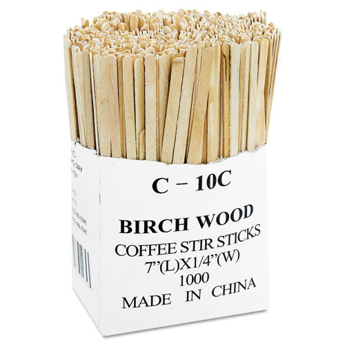 Eco-Products Renewable Wooden Stir Sticks, 7", 1,000-Pack, 10 Packs-Carton NT-ST-C10C