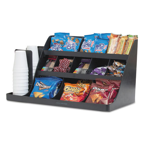 Mind Reader Extra Large Coffee Condiment and Accessory Organizer,24 x 11 4-5 x 12 1-2, Black COMORG2-BLK