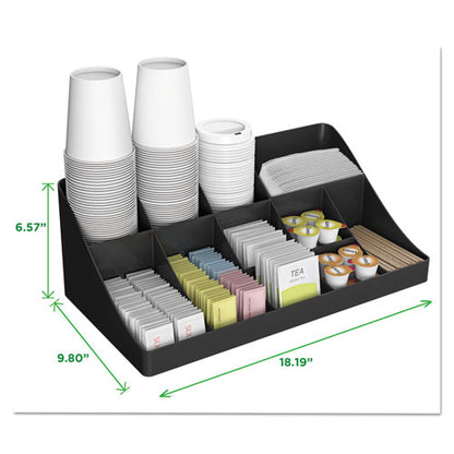 Mind Reader 11-Compartment Coffee Condiment Organizer, 18 1-4 x 6 5-8 x 9 7-8, Black COMORGBLK