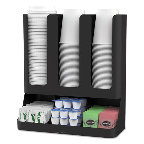 Mind Reader Flume Six-Section Upright Coffee Condiment-Cup Organizer, Black, 11.5 x 6.5 x 15 UPRIGHT6BLK