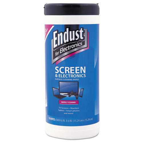 Endust Antistatic Cleaning Wipes, Premoistened, 70-Canister 11506