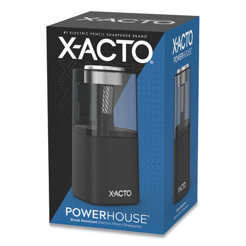 X-Acto Model 1799 Powerhouse Office Electric Pencil Sharpener, AC-Powered, 3 x 3 x 7, Black-Silver-Smoke 1799X