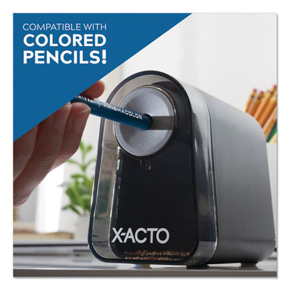 X-Acto Model 19501 Mighty Mite Home Office Electric Pencil Sharpener, AC-Powered, 3.5 x 5.5 x 4.5, Black-Gray-Smoke 19501X