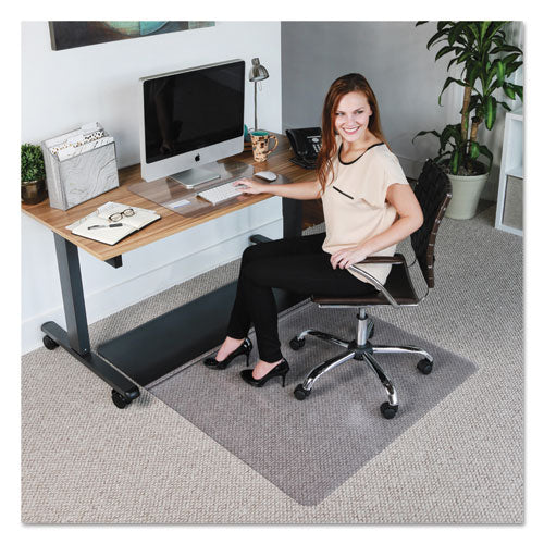 ES Robbins Sit or Stand Mat for Carpet or Hard Floors, 45 x 53, Clear-Black 184603