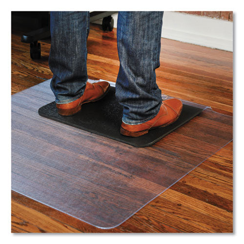 ES Robbins Sit or Stand Mat for Carpet or Hard Floors, 36 x 53 with Lip, Clear-Black 184612