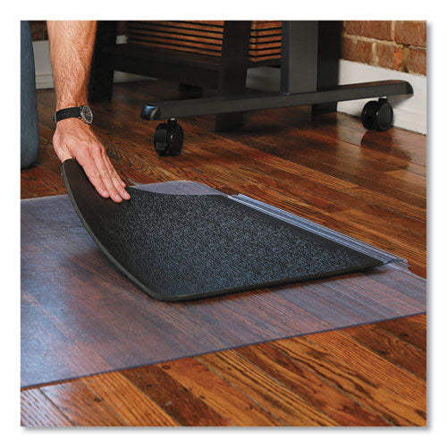 ES Robbins Sit or Stand Mat for Carpet or Hard Floors, 36 x 53 with Lip, Clear-Black 184612