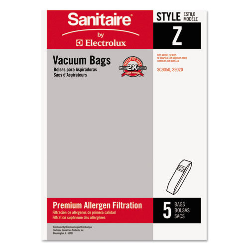Sanitaire Style Z Vacuum Bags, 5-Pack, 10 Packs-Carton EUR 63881A-10