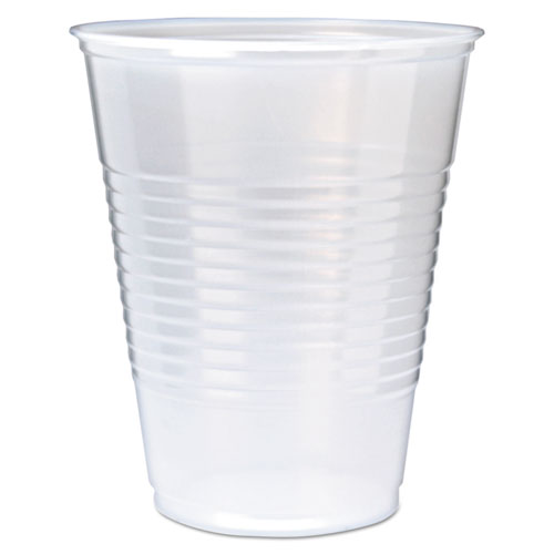 Fabri-Kal RK Ribbed Cold Drink Cups, 12 oz, Translucent, 50-Sleeve, 20 Sleeves-Carton 9508028