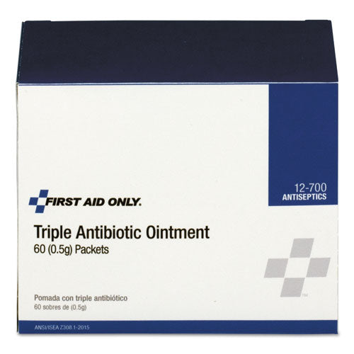 First Aid Only Triple Antibiotic Ointment, 0.5 g Packet, 60-Box 12-700
